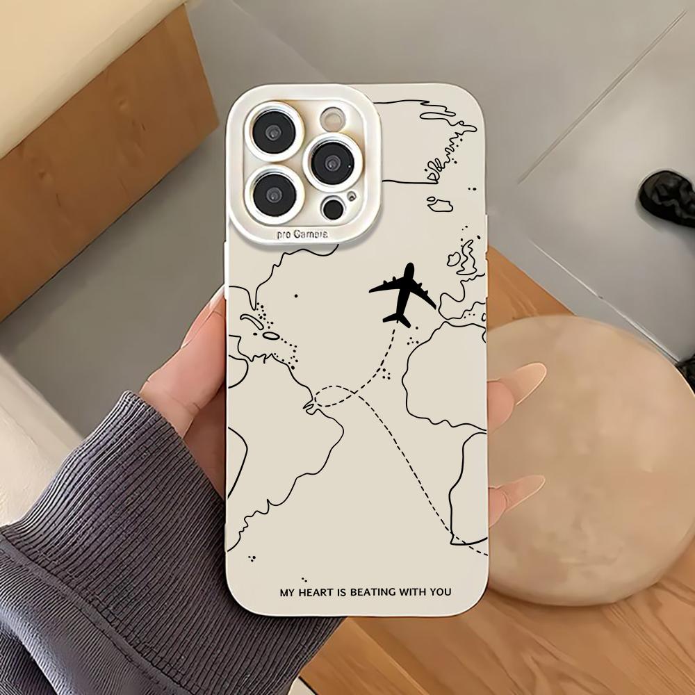 Travel Pattern Phone Case For iPhone 12 17 16 15 14 13 11 Pro Max For iPhone 7 8 16 15 14 Plus XS XR Shockproof Protective Funda