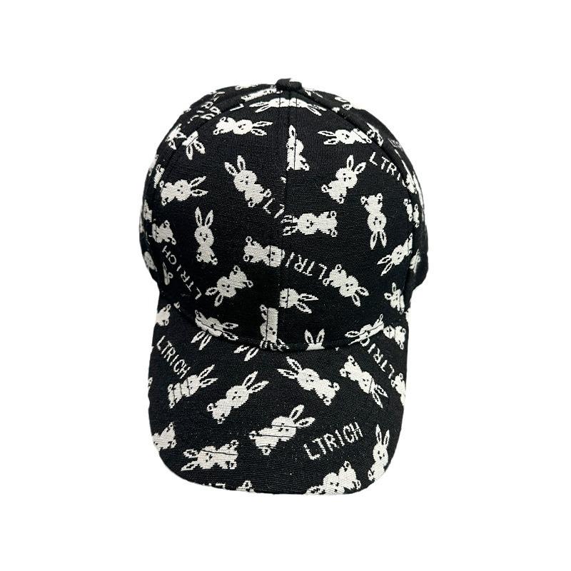 Cartoon Cute Printed Rabbit Letter Baseball Cap Men'S And Women'S Sunshade British Retro Cap