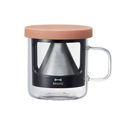 BRUNO Bruno Coffee Dripper, Single-Serve, Paperless Drip Cup, Personal, Pink, Birthday Gift, Return Gift, Small Gift, Popular with Women, BHK244-PK