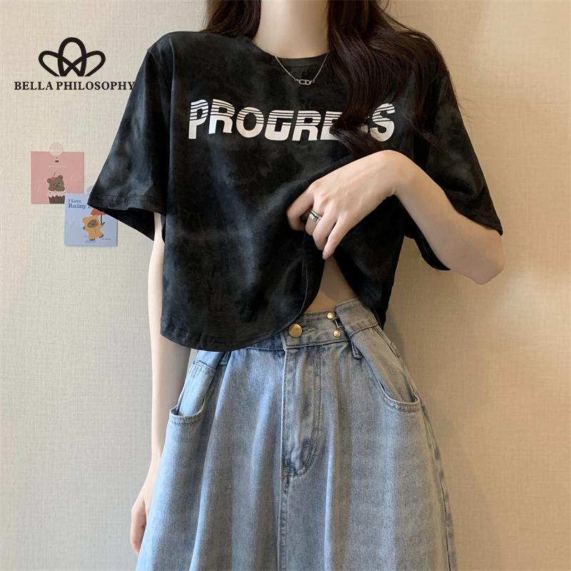 

Новая футболка с короткими рукавами и принтом тай-дай в американском стиле в стиле ретро one size чёрный