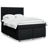 VidaXL Slat Bed Base with Mattress Black 140x190 Cm Fabric 3290485