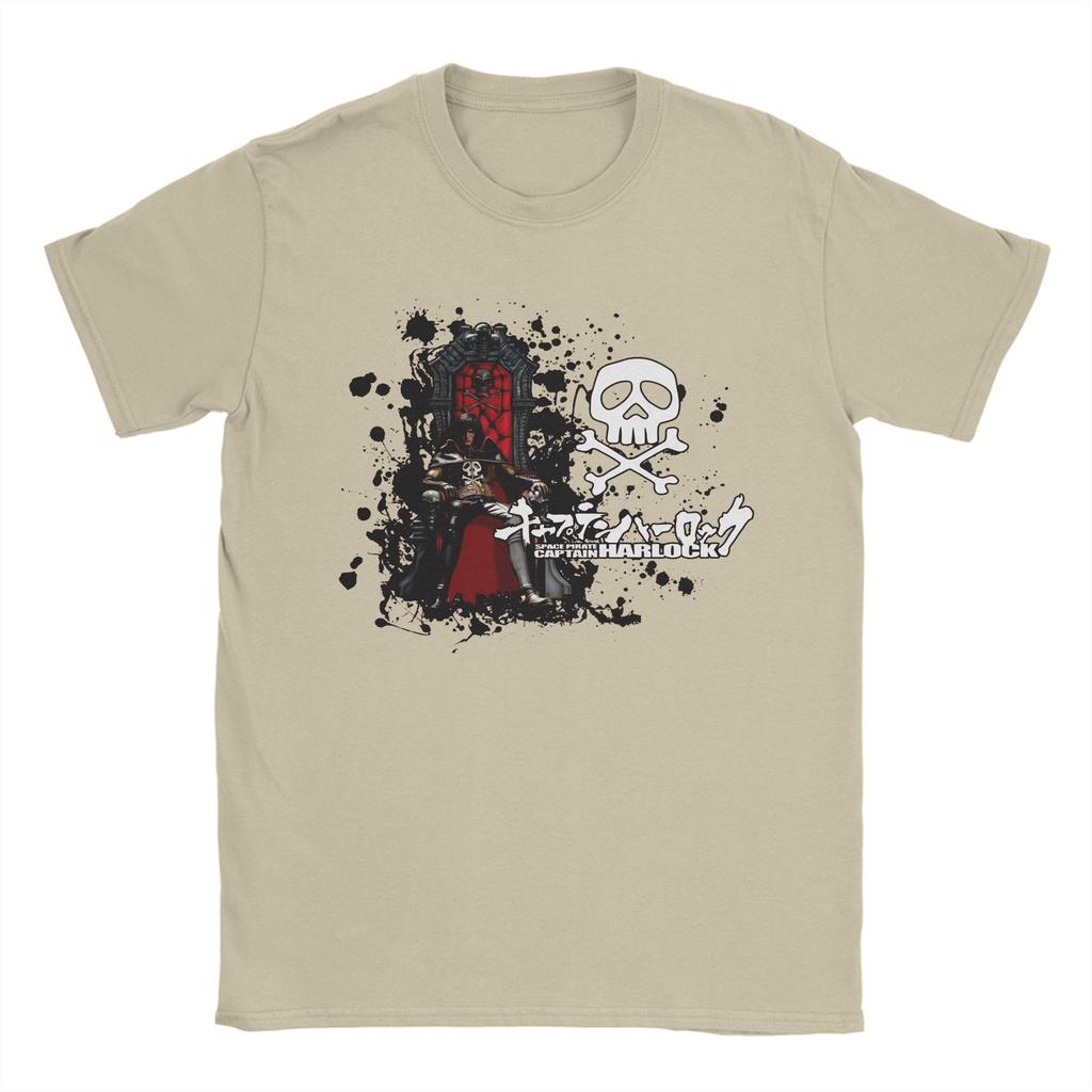 Captain Harlock Galaxy Express 999 Mens T Shirts Tee Shirt Short Sleeve Round Collar TShirts Pure Cotton Big Size Clothes