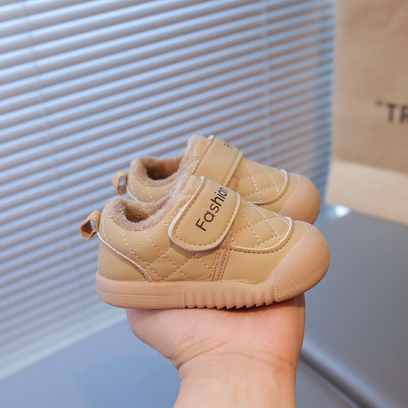 

Infant Kids Sneakers With Warm Fleece Lining For Baby Boys And Girls Winter Comfort 11.5cm хаки