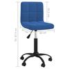 VidaXL Chaise pivotante de bureau Bleu Velours.