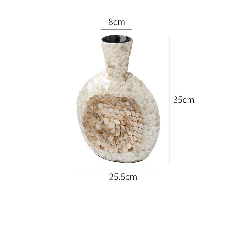 

French Luxury Gold Shell Art Vase Handmade High-End Home Decor Tabletop Flower Vase for Living Room Bedroom Ideal Housewarming