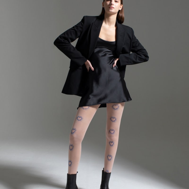 Romantic Tiger Blue Heart Tights