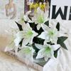 10 Heads Artificial Silk Lilies Flowers European Multicolor Fake Bridal Flower Bouquet Wedding Home Party Decoration Flowers