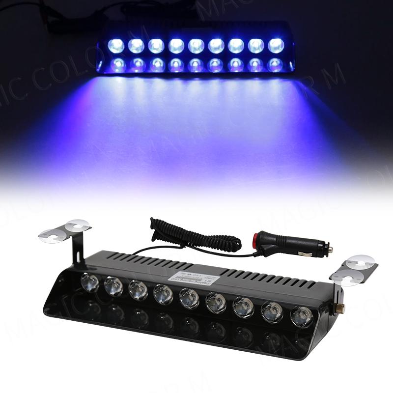 S1 9 LED-uri lumini de avertizare auto Lanterne stroboscopice Indicator de bord de urgență 12V Ultra strălucitor Roșu Albastru Galben Alb