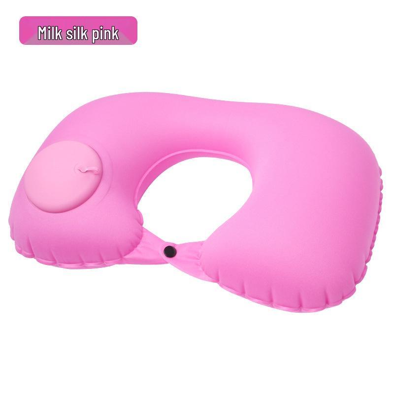 Inflatable U-Shaped Travel Pillow Set: Portable Neck Support for Airplane Journeys
