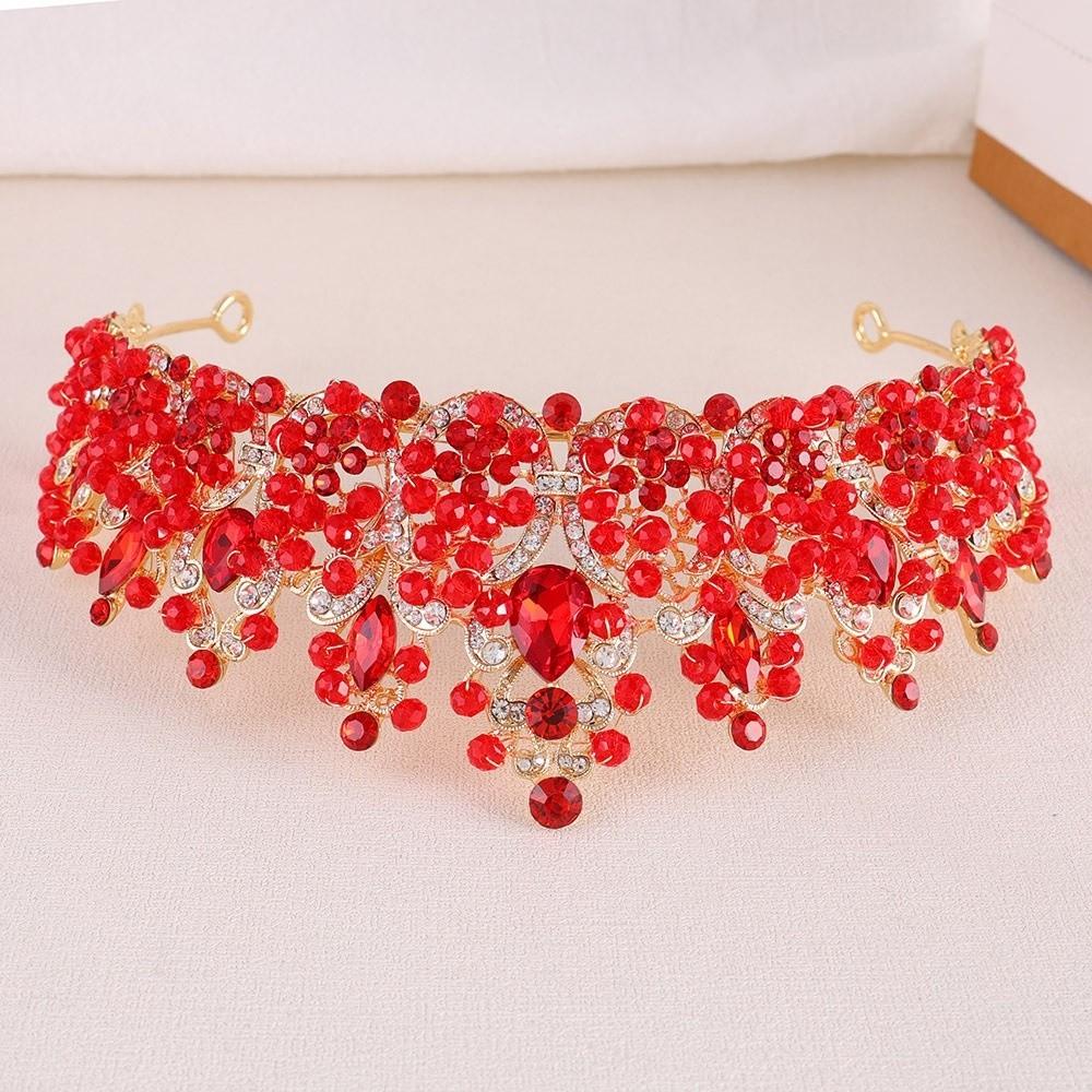 Exquisite Crystal Crown Handmade Baroque Headpiece Beaded Headpiece Bridal Tiara  Prom