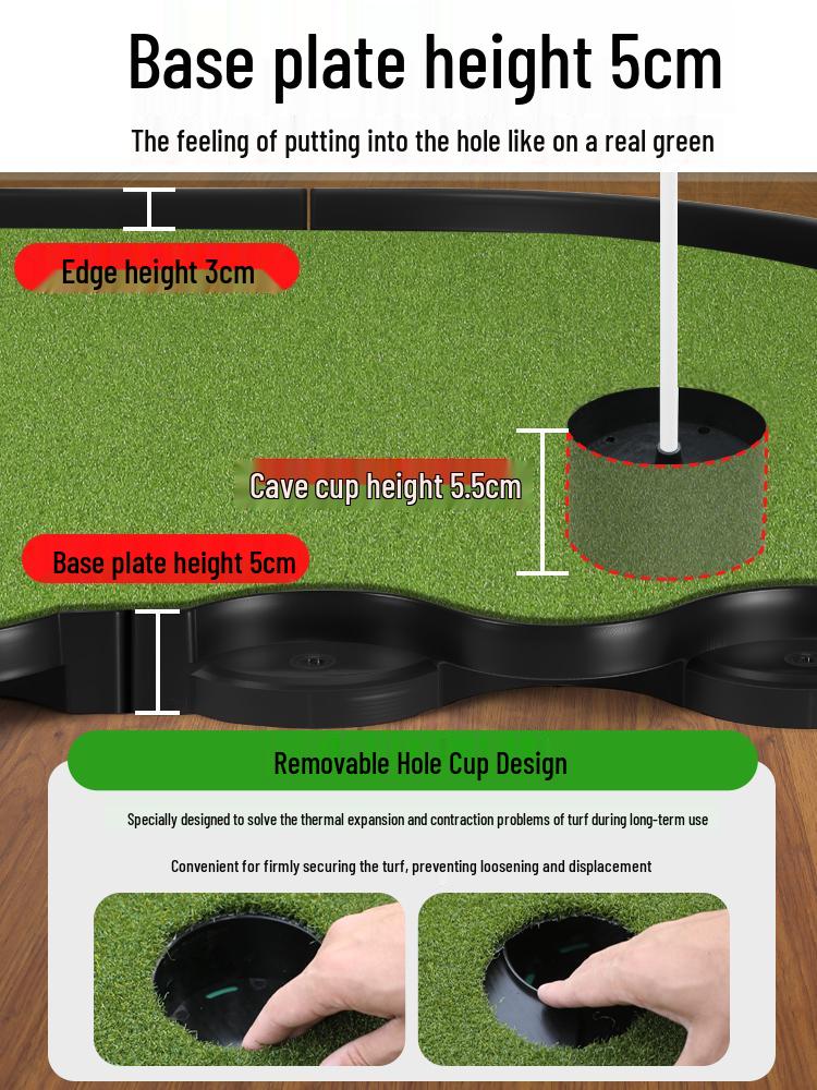 PGM Indoor Golf Set with Interlocking Green for Office, Home, and Outdoor Practice