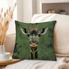 2D Flat- Vintage Giraffe Print Square Throw Pillow Cover Rustic Green Wild Animal Home Decor Cushion Case For