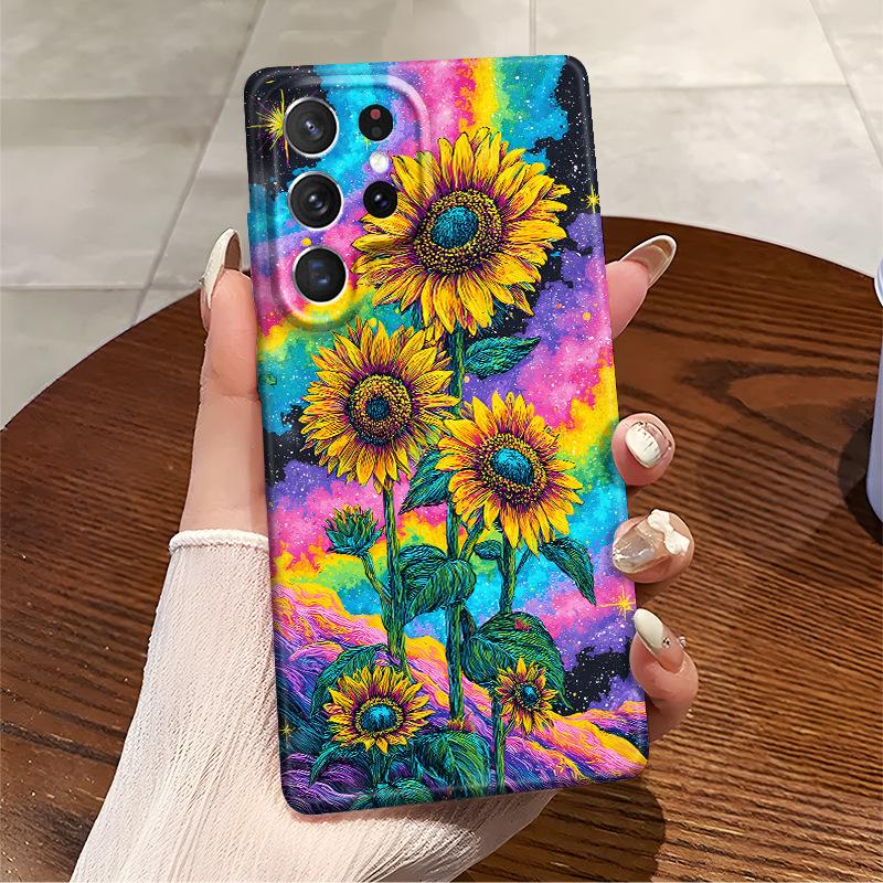 Amazon Popular Colorful Tie-dye Sunflower Samsung S23plus Mobile Phone Case Foreign Trade GalaxyS25ultra