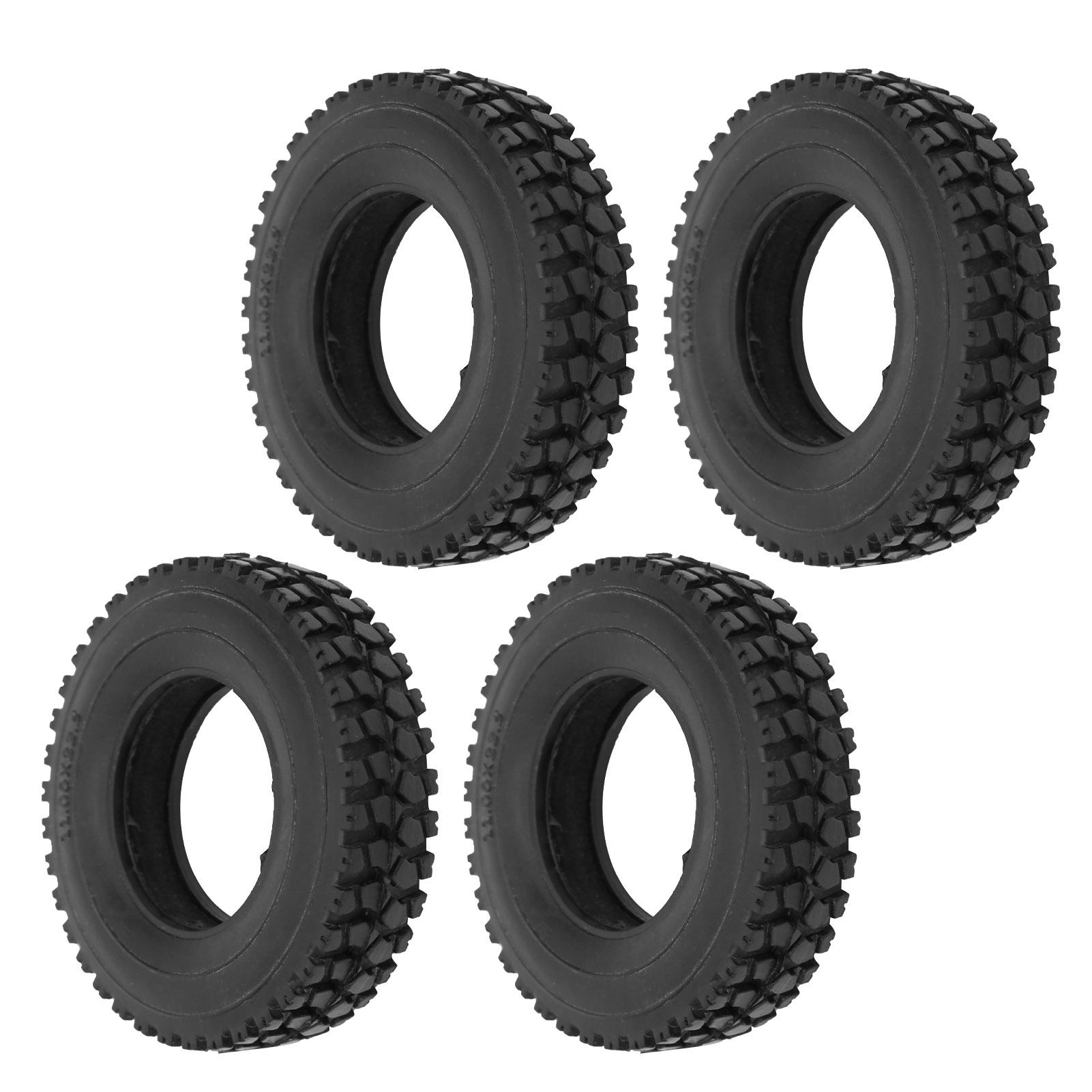 

4Pcs 20mm Width Crushed Stone Pattern Tyre for Tamiya Tractor Truck 1/14 RC Car Black