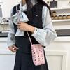 Korean Version of Popular Women's Shoulder Bag Cute Bear Foreign Gas Printing Bucket Bag 2025 New Mini Mobile Phone Bag Women
