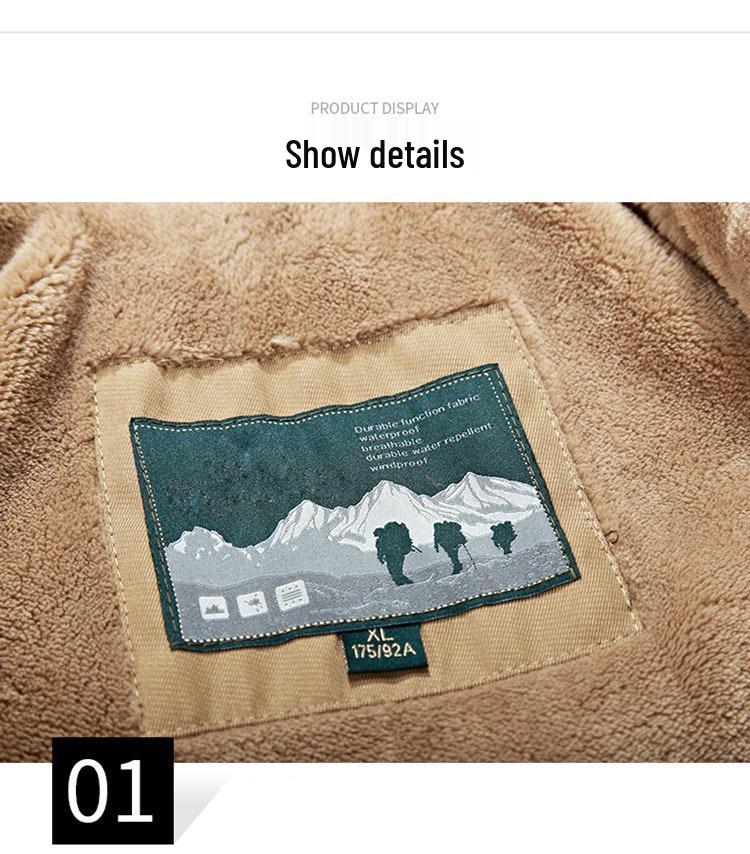 Men's Winter Cotton Coat - Fleece-Lined, Thickened, Mid-Length with Multi-Pockets, Plus Size for Middle-Aged and Elderly