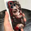 Catrina Beautiful Rose Girl Skull Soft Phone Case for iPhone 16 16E 17 Air 15 Pro Max 14 Plus 13 Mini 11 12 7 Black Cover Back S