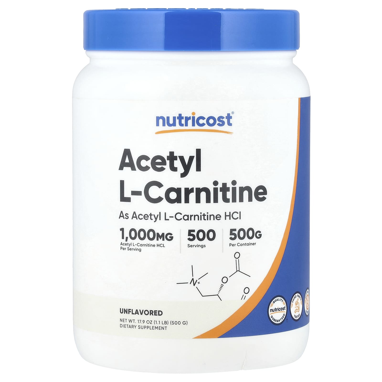 

Acetyl L-Carnitine, Unflavored, 500G (1.1Lb)