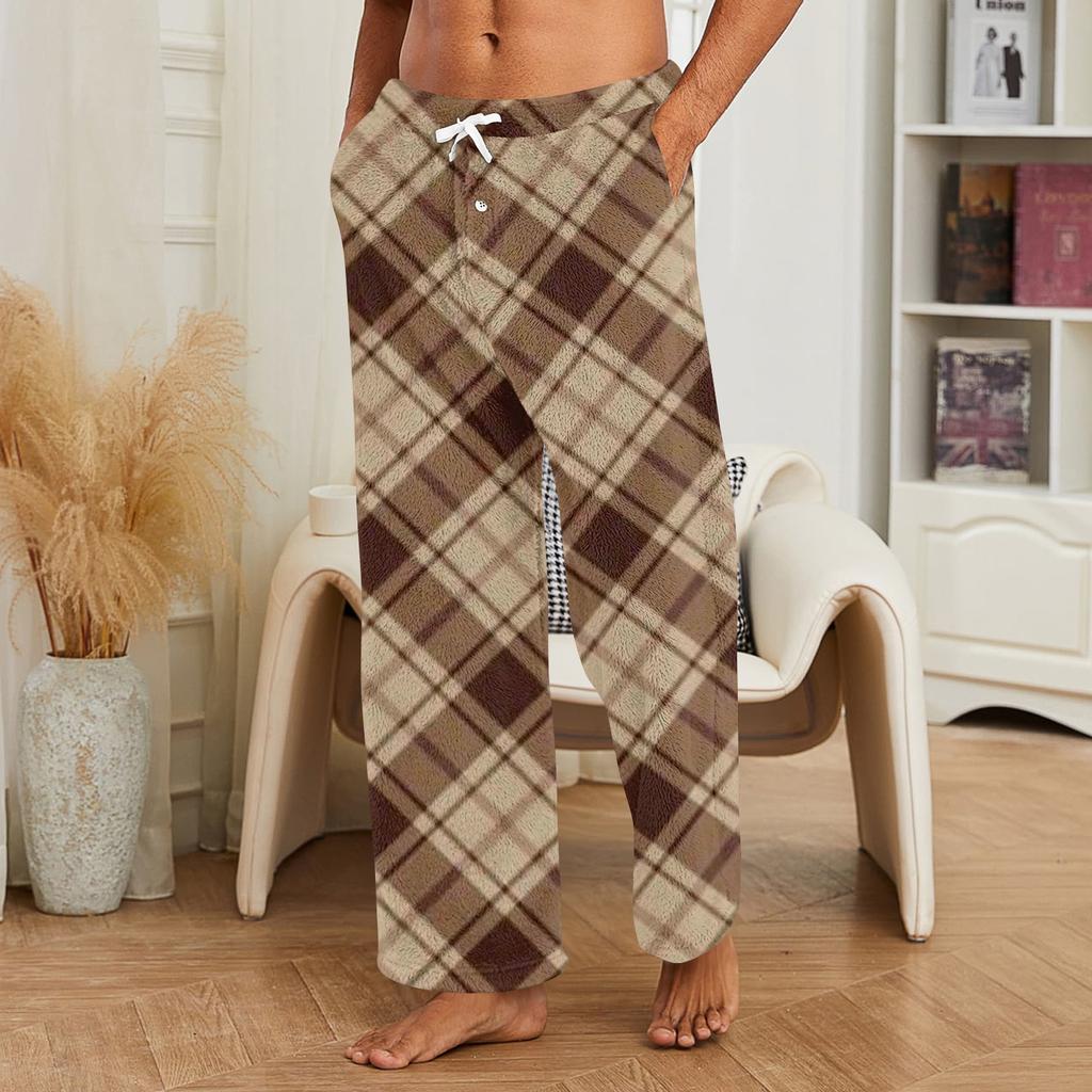 Men's Casual Printed Sleep Pants for Warm Loungewear At Home