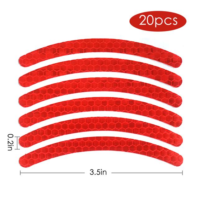 5/20pcs Car Wheel Hub Reflective Sticker Tire Rim Reflective Strips Luminous Sticker for Night Driving Car-Styling Accessories