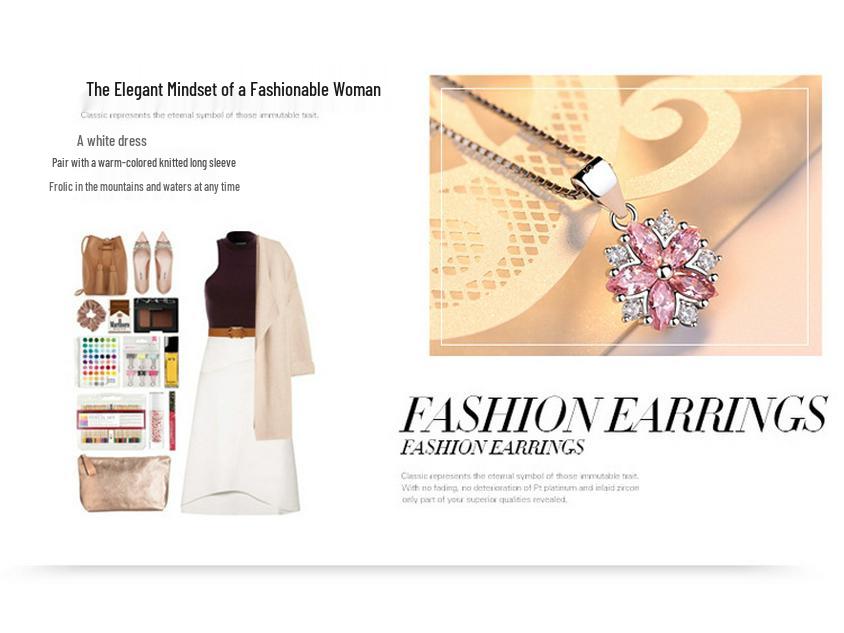 925 Silver Cherry Blossom Pendant Necklace - Simple, Versatile Clavicle Chain for Women, Ideal Birthday Gift