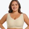 Large size European and American steel rimless full cup thin large chest gathered seamless bra underwear