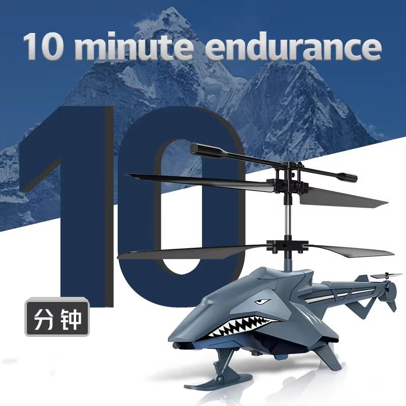 Non-Toxic Shark-Shaped Rc Airplane 2.4Ghz Remote Control Aircraft With Led Lights Easy To Fly For Kids & Adults