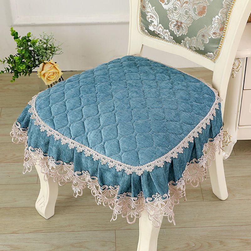 

Елегантний мереживний декор 43*45 см Подушка для стільця Європейська тема Антиковзаюча подушка для сидіння Домашній декор Обідня Coussin Офісний килимок 45*50