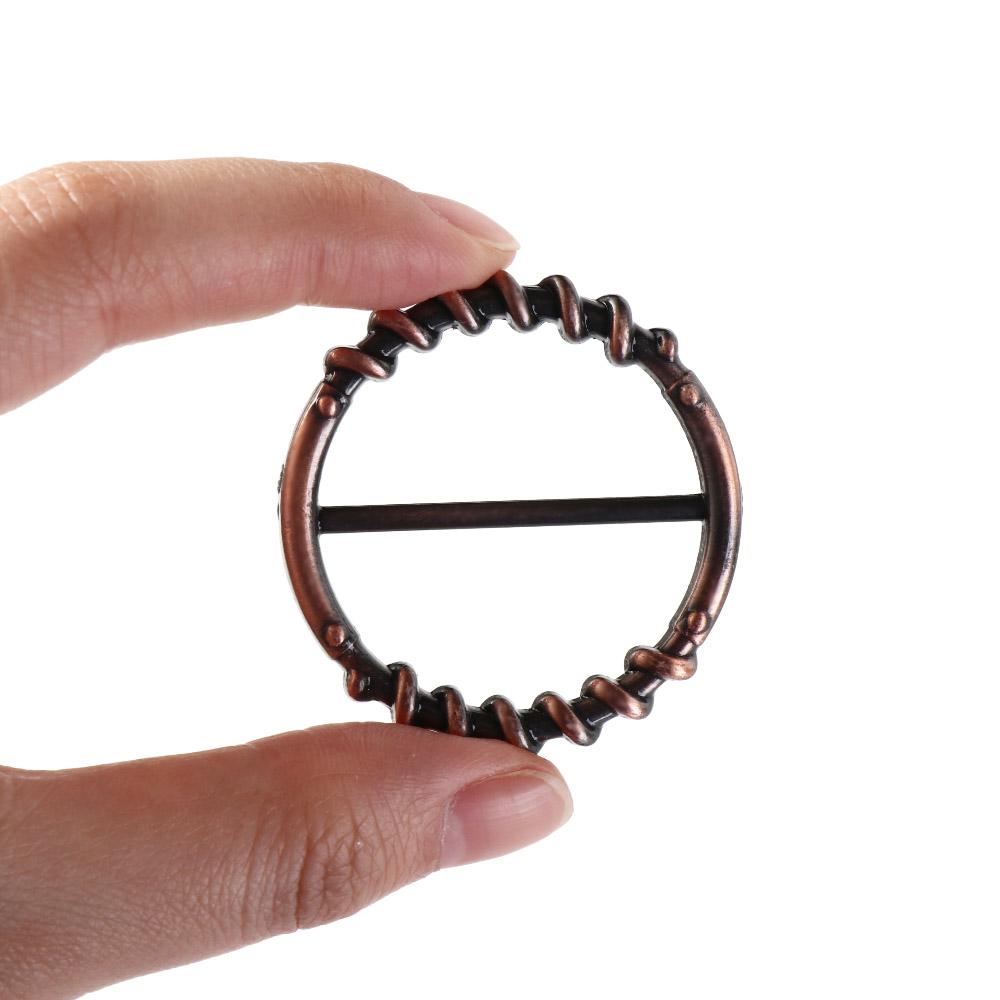 Hijab Scarf Clip Clothing Corner Knotted Buckles Multifunctional Round Metal Scarf Buckle Gift