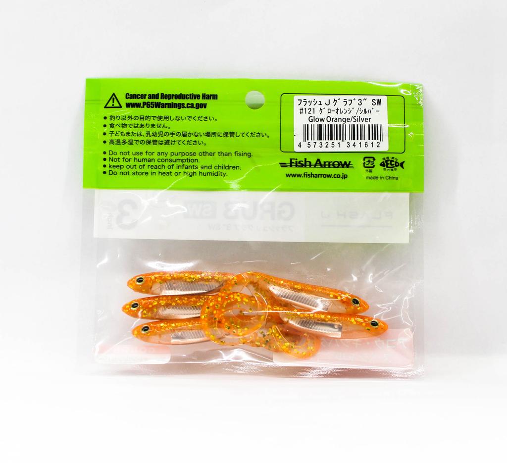 Fish Arrow Weichköder Flash J Grub SW 3 Zoll 5 Stück pro Packung #121 (1612)