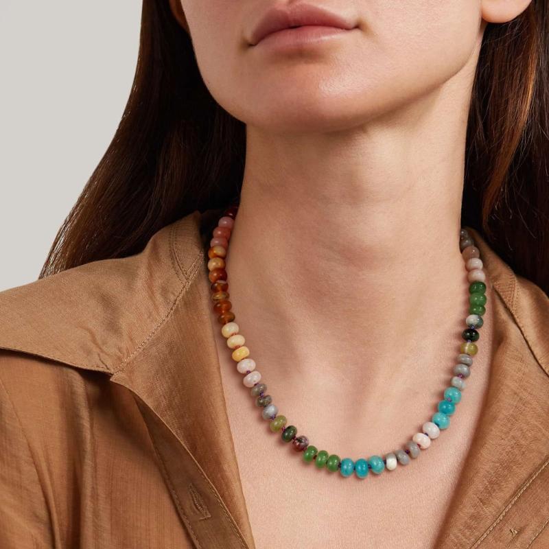 Colorful Bead Necklace Handmade Necklace Adjustable Necklace Fashion Neck Jewelry Charm Necklace Present for Women