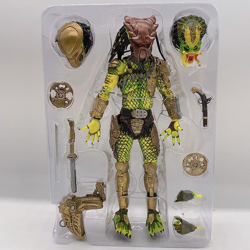 NECA Фигурка Хищник Старший Хищник Золотой Kenner Лидер Вождь Клана ПВХ Фигурка Действия Хищник 2 Модель Игрушки Сочлененная Подвижная Подарок