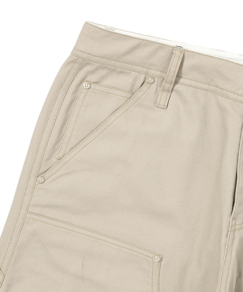 Syupeodeulai Double Knee Cotton Work Pants Light Beige