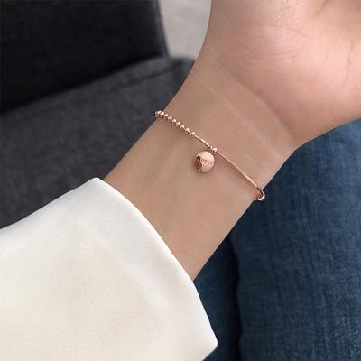 Pulseira de contas de prata esterlina 925 e pulseira ajustável da sorte pulseira feminina acessórios de joias finas