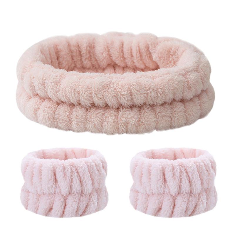 Fascia per Lavaggio Viso, Elastico per Lavaggio Viso, Fascia per Capelli da Donna, Peluche Monocolore, Fascia per Capelli da Casa per Trucco, Elastico per Capelli
