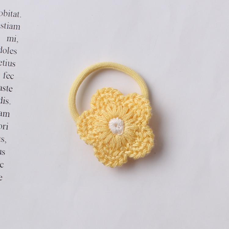 Non-Damaging Knitted Flower Hair Ties – Candy Colors for Babies & Girls