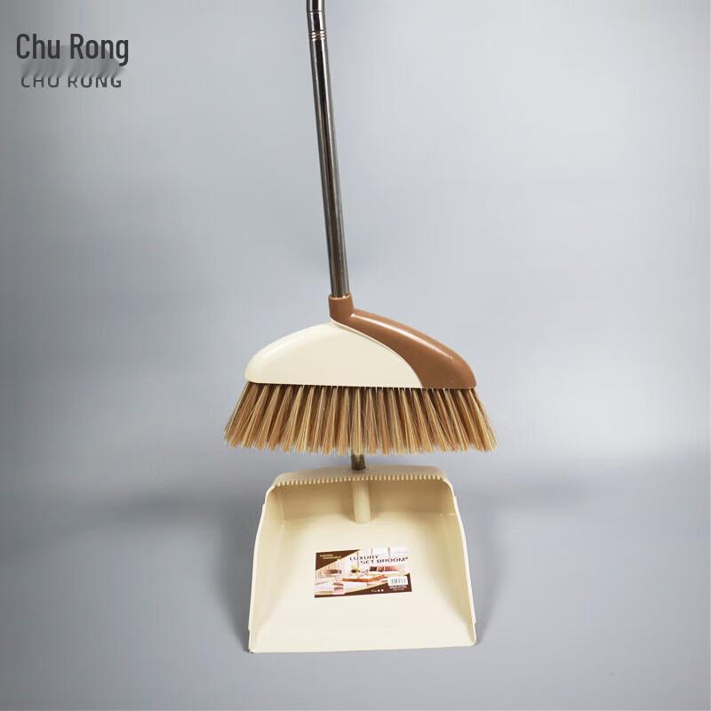 Nordic Style Soft Bristle Broom and Dustpan Set хаки