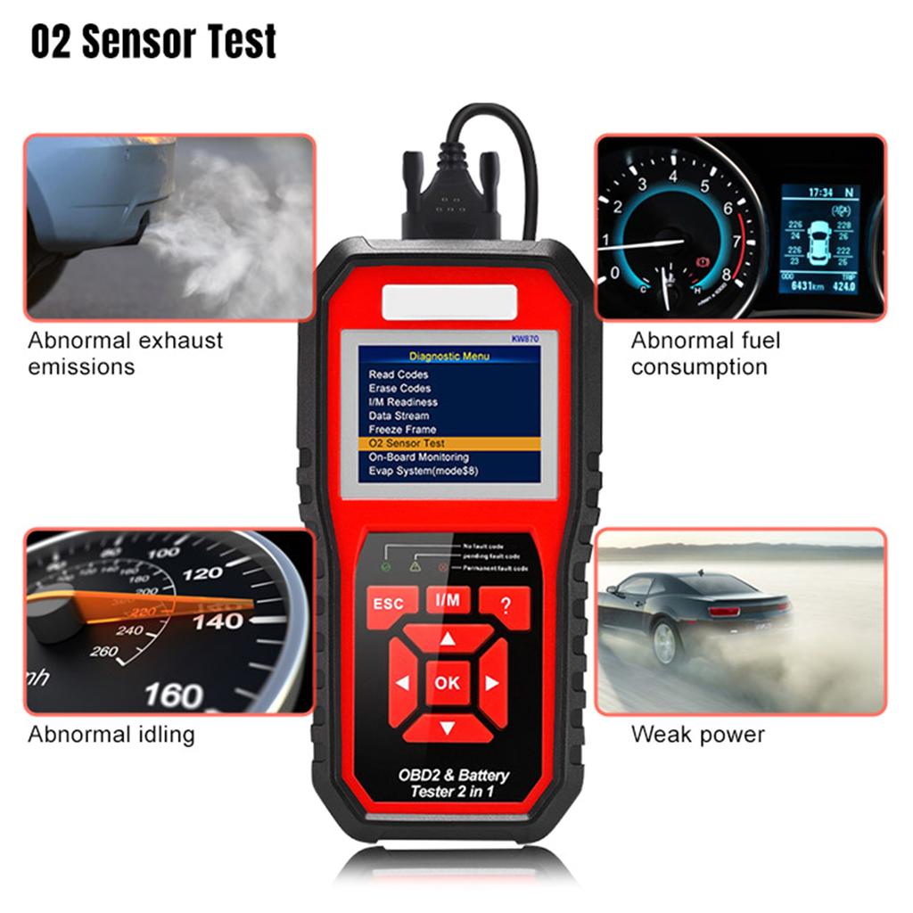 Profession Auto Battery Tester Scanner Diagnostic Tool Code Reader for Vehicle Troubleshooting Efficient Fault Detection
