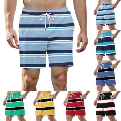 Men's Fashion Printed Sports Shorts Elastic Waistband Pocket Gym Shorts