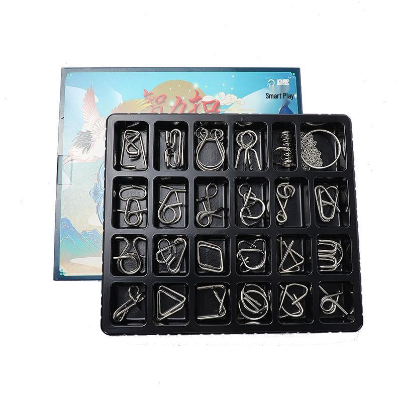 Nine-Piece Interlocking IQ Puzzle Set - Luban and Kongming Locks for Children's Education