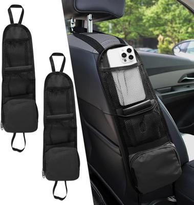 Car Seat Side Storage Bag, Pu Leather Auto Seat Gap Organizer With 3 Pockets, Hanging Seatback Pouch For Phones, Sunglasses &