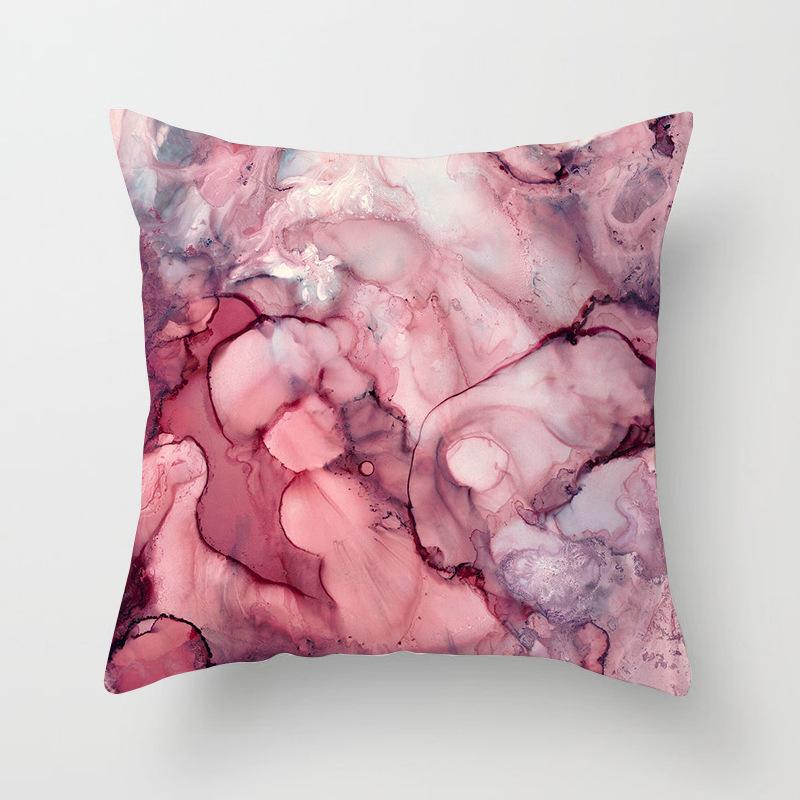 Abstract Landscape Painting Patterns Throw Pillow Cover With Short Plush Print For Living Room Sofa Decoration Cushion Cover