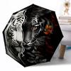 Tiger Yin Yang Artwork Outdoor Automatic Umbrella Retractable Design with 8-Rib Durability Lightweight Perfect Gift for Friends Family