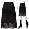Lace Skirt Thickened Knitted New Autumn/winter High Waist Step Skirt Versatile Black A-line Skirt Wholesale