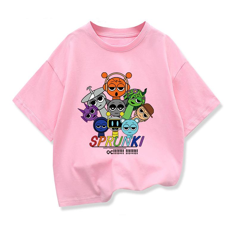 Summer Children's Short Sleeve T-Shirt Boys  Tops Cartoon Clothes Tees Girls  Kids Cotton Clothing