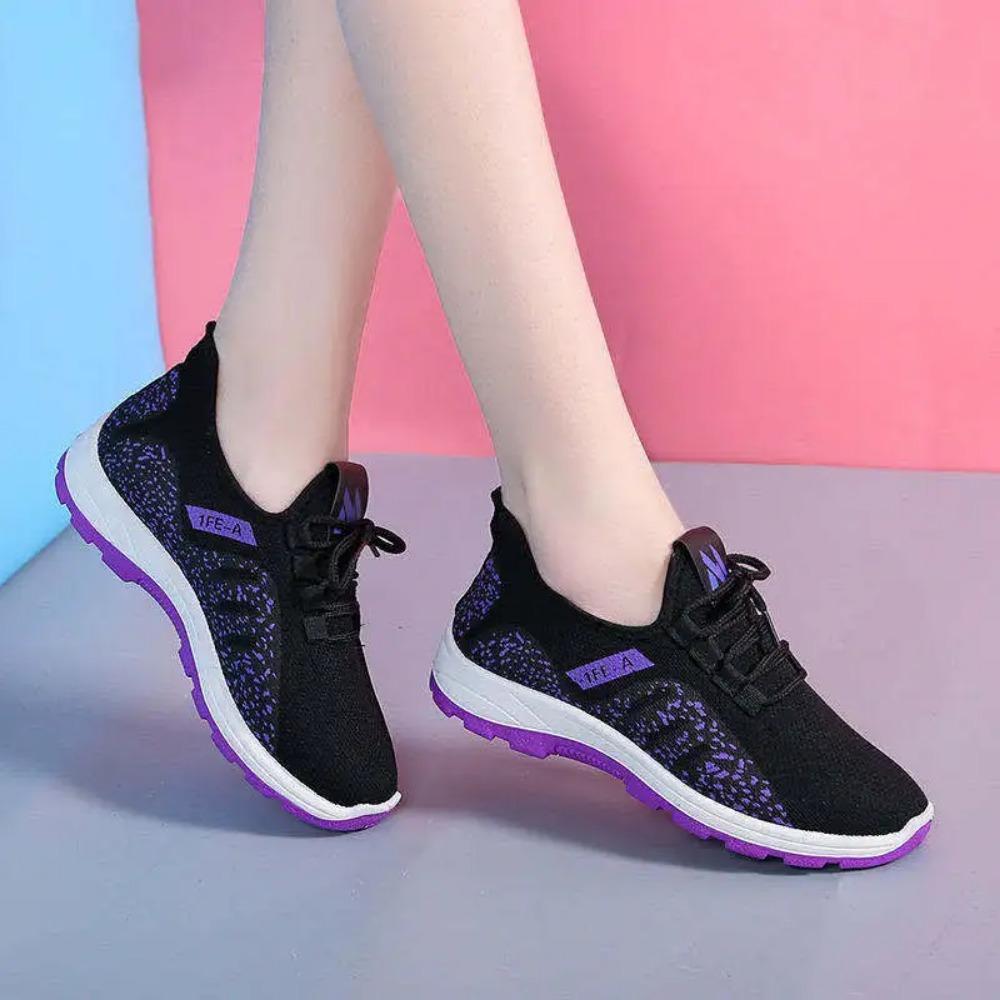 

Trendy new breathable shoes Women Platform Sneakers Light Mesh Vulcanize footwear Ladies Outdoor Jogging Sports Shoes Zapatos 40 фиолетовый