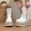 Fashion Winter Platform Thick Bottom Women Ankle Boots Height Increase Punk Women's Shoes Female Belt Buckle Slip On Short Booties