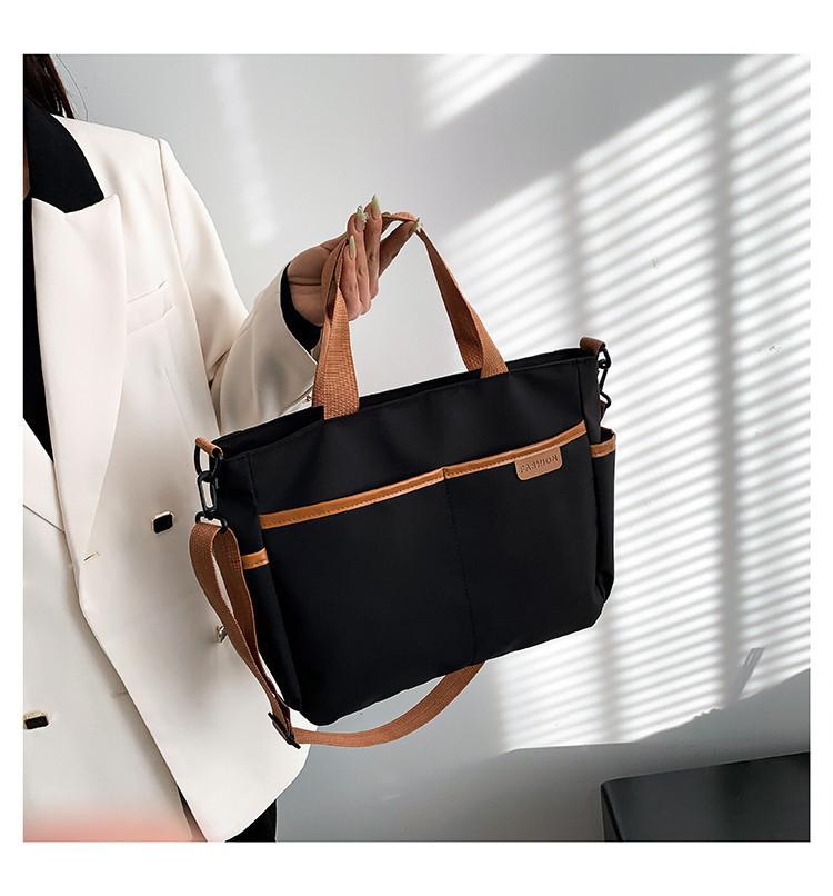Trendy City Chic Large Tote Bag For Women In Simple And Stylish Nylon Material чёрный