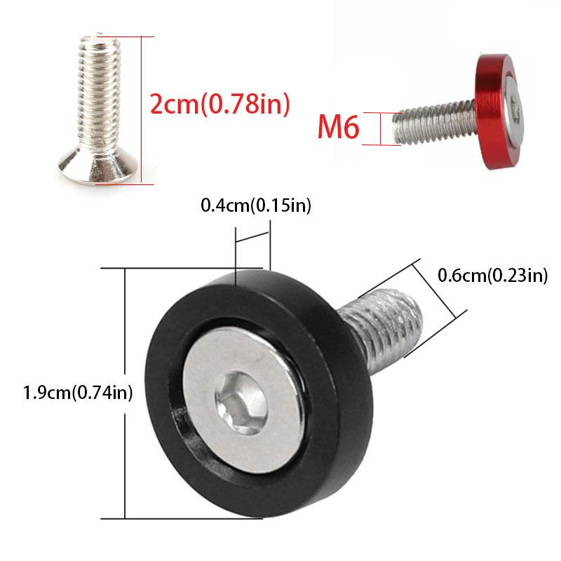 10pcs M6 Bolt Set Car Modification Gasket Screw Aluminum Fender Washers Fender Bumper Engine JDM RACING Style NO LOGO