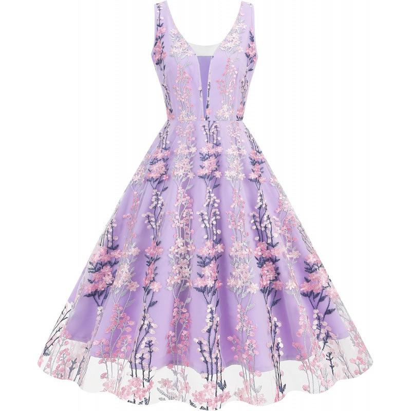 European and American Tulle Floral Dress 2026 Summer New Wedding Guests Formal Party Dress